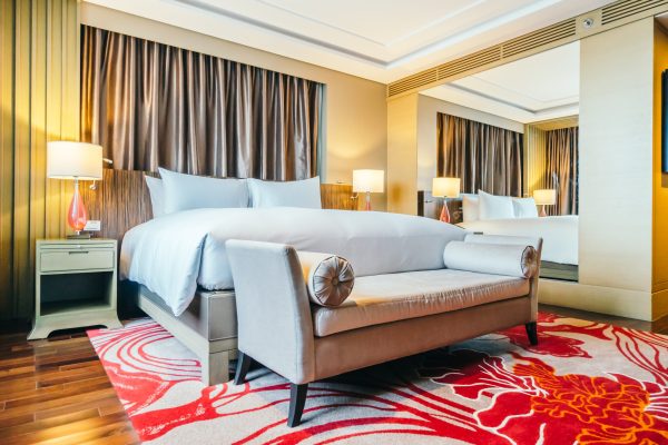 BANGKOK, THAILAND - AUGUST 12 2016: Beautiful luxury bedroom interior decoration in Hotel